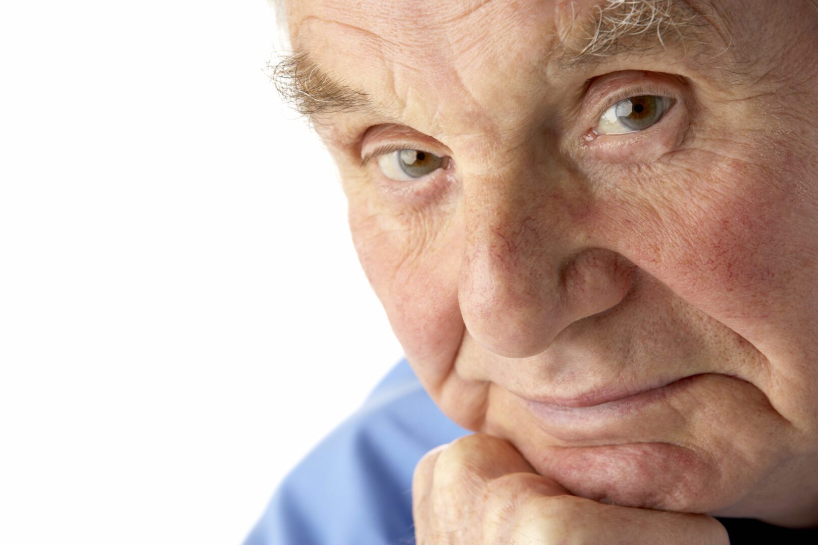 Senior man facial profile and eyes