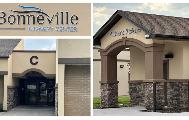 Bonneville clinic facade with patient pickup canopy